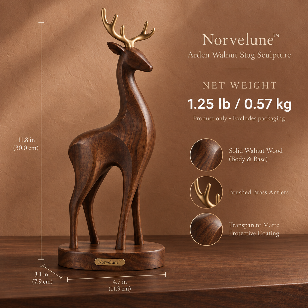 Norvelune Arden Stag Wood Sculpture product weight