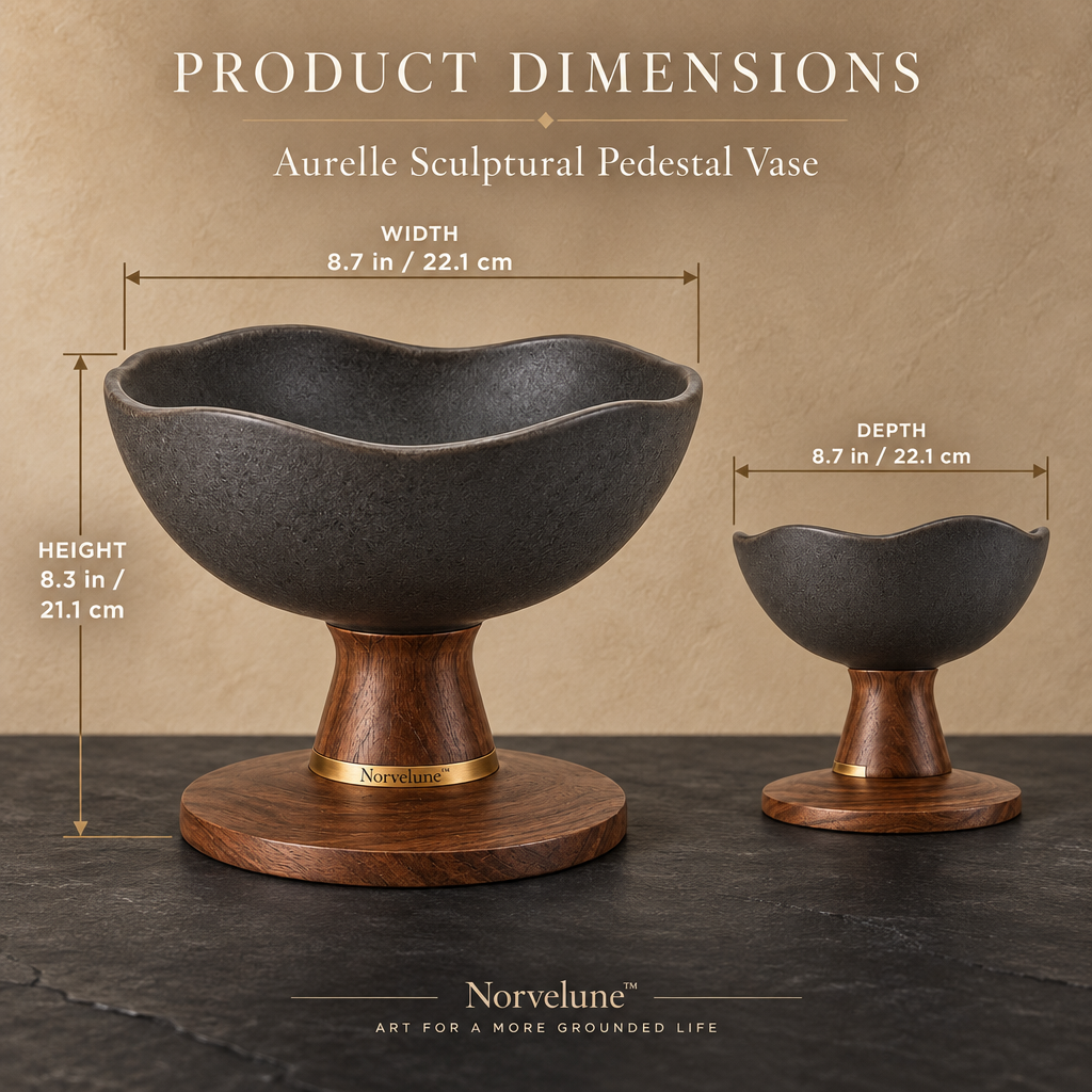 Norvelune Aurelle Footed Bowl Vase product dimensions