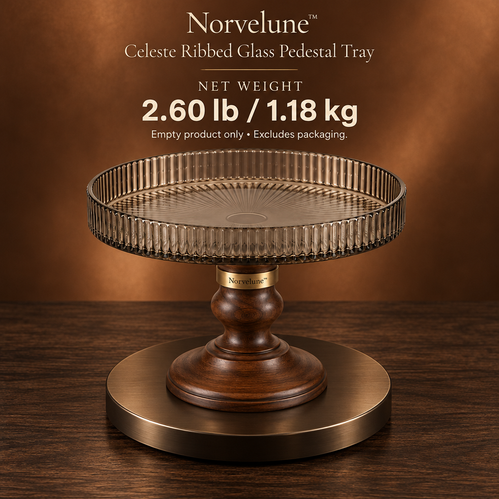 Norvelune Celeste Ribbed Pedestal Tray product weight