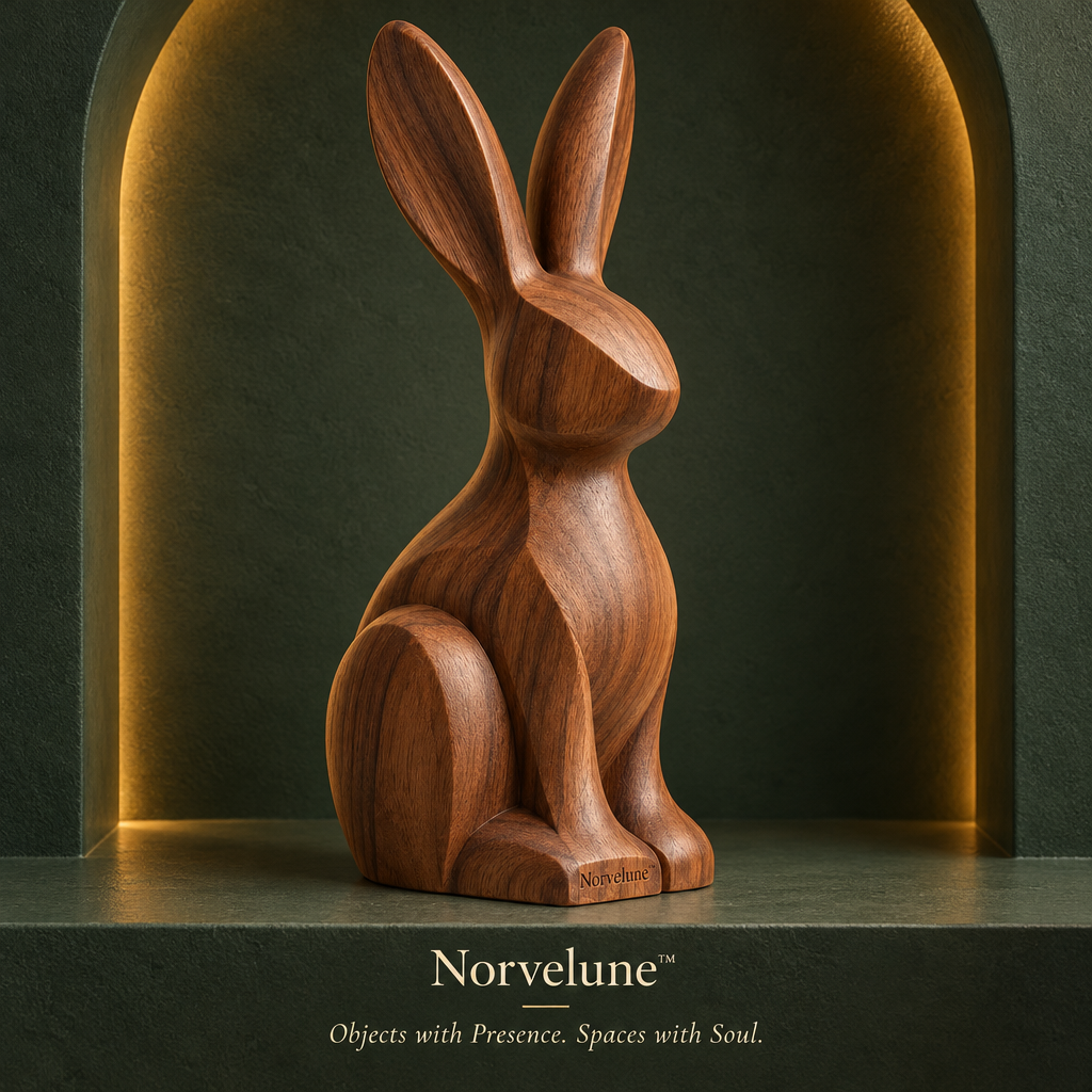 Norvelune Elowen Rabbit Wood Sculpture brand hero image