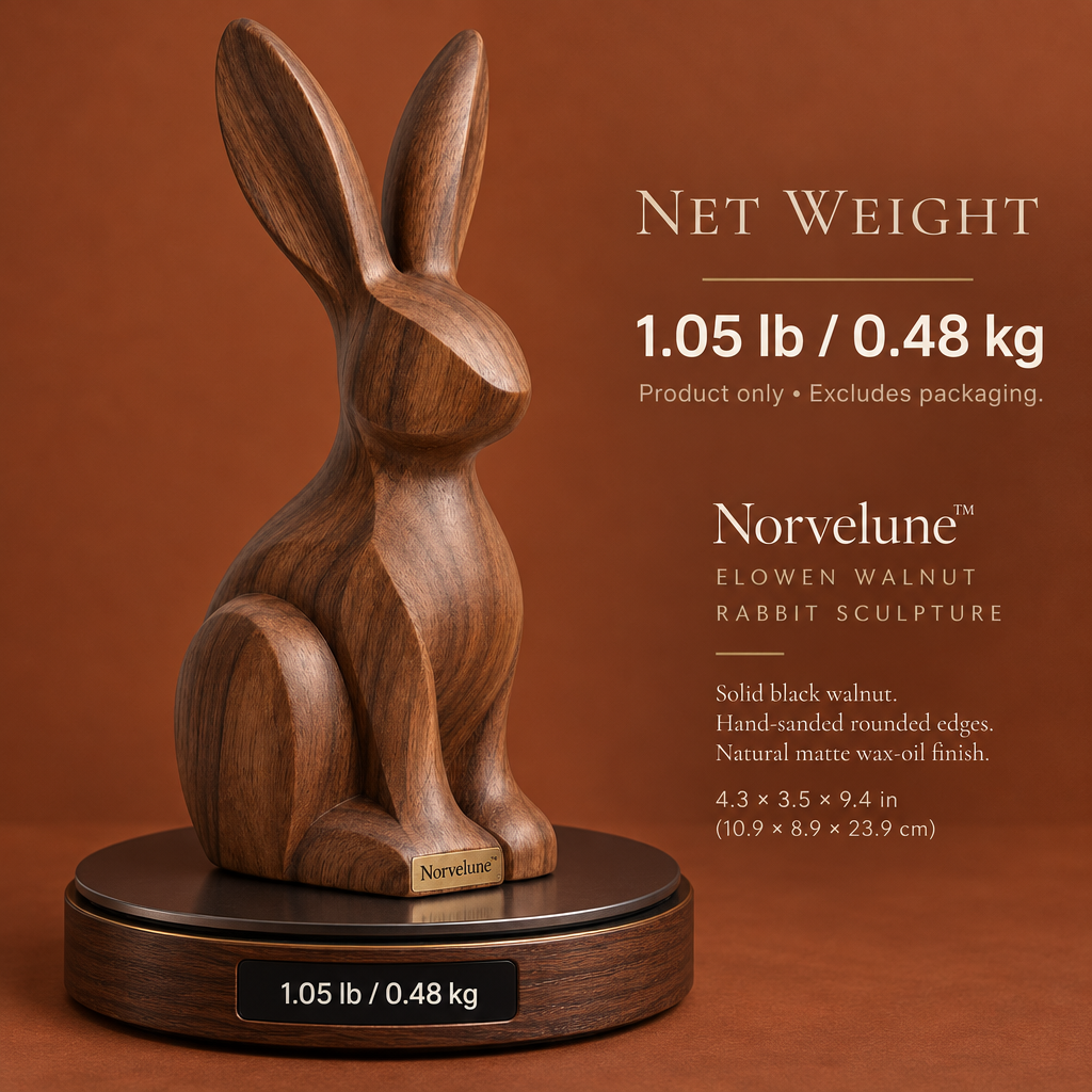 Norvelune Elowen Rabbit Wood Sculpture product weight