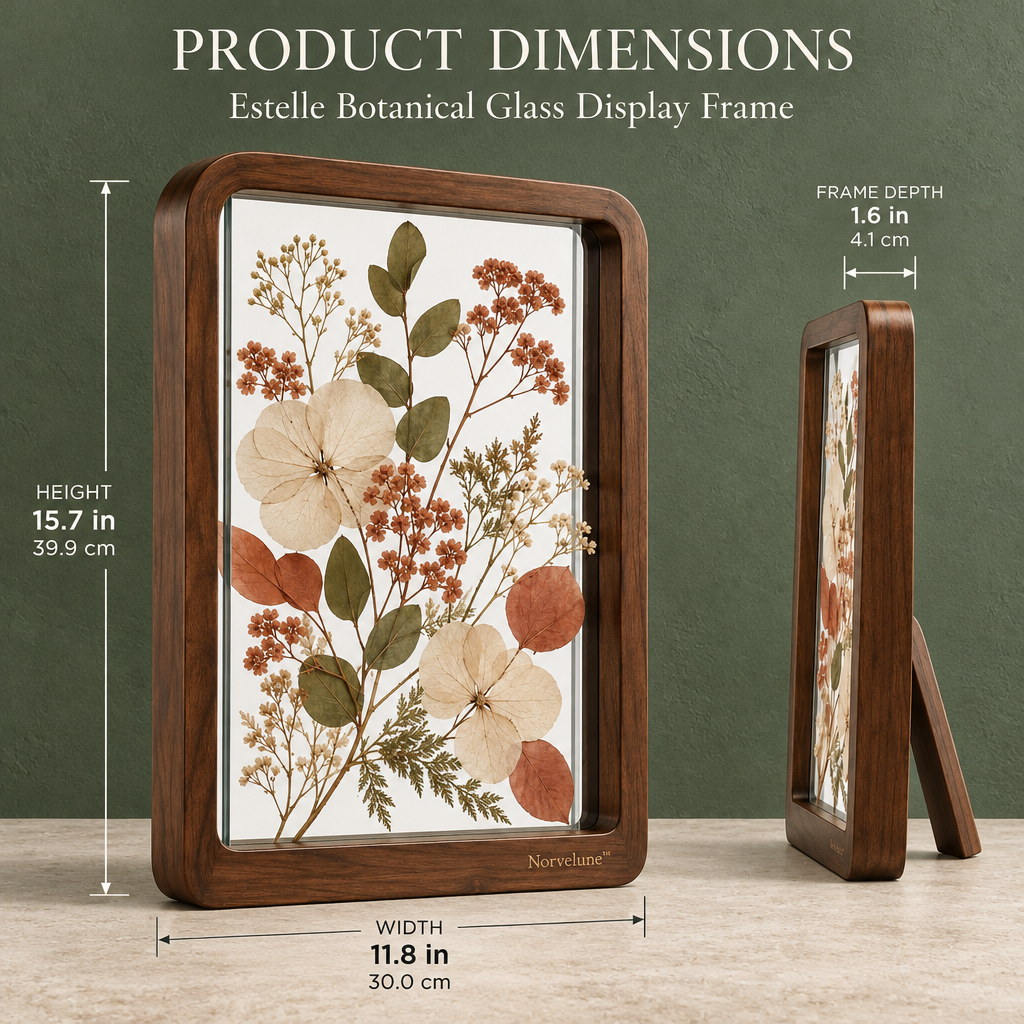 Norvelune Estelle Botanical Display Frame product dimensions