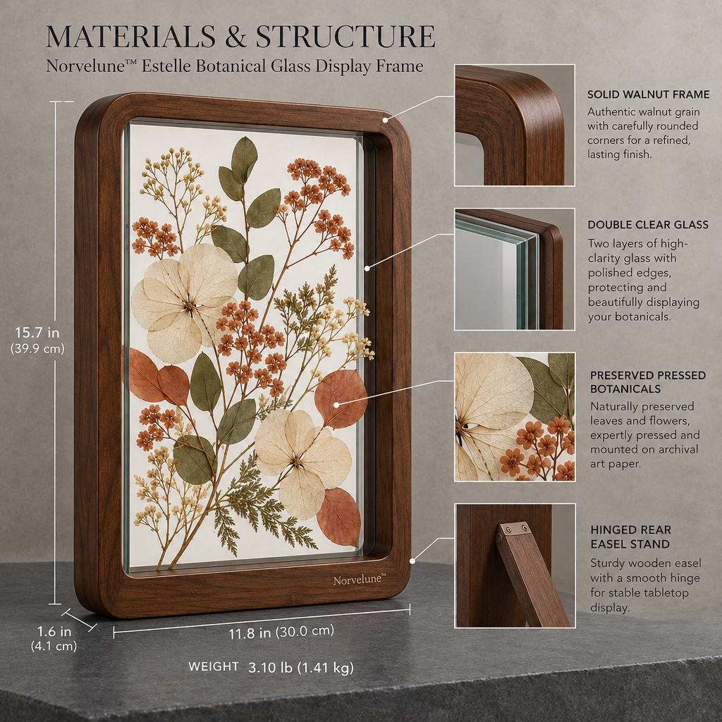 Norvelune Estelle Botanical Display Frame materials and structure