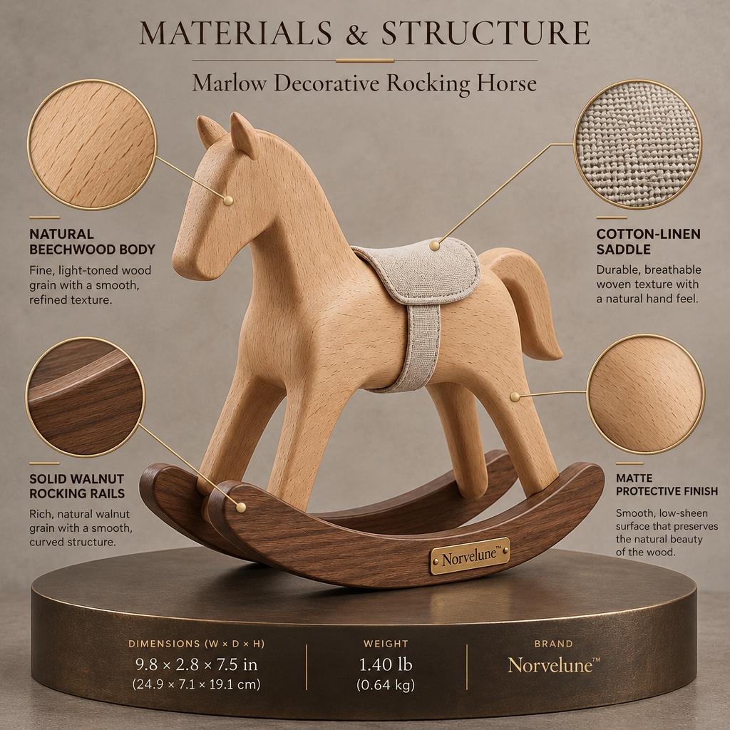 Norvelune Marlow Rocking Horse Object materials and structure