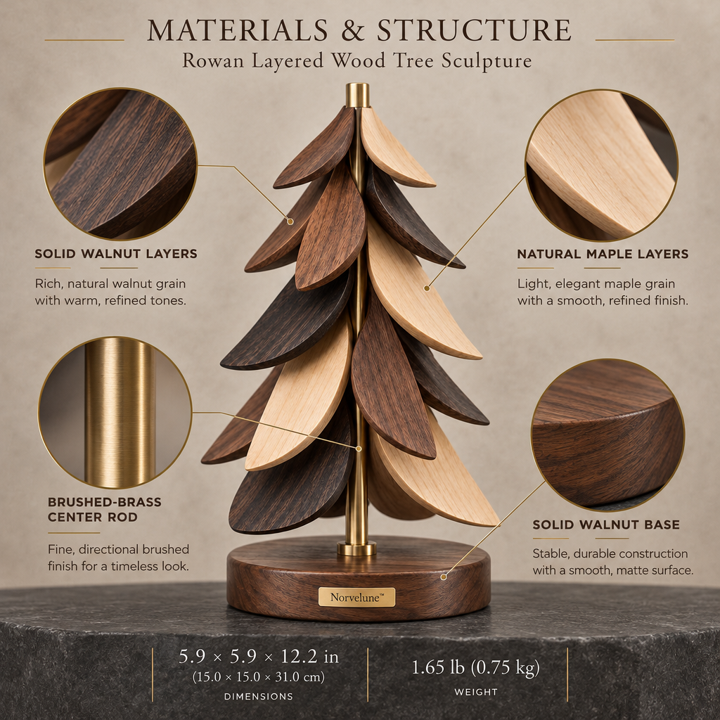 Norvelune Rowan Layered Tree Sculpture materials and structure