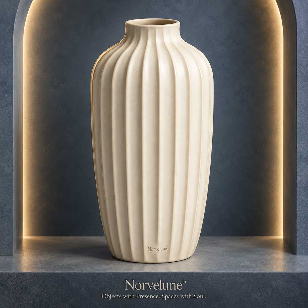 Norvelune Solenne Fluted Ceramic Vase brand hero image