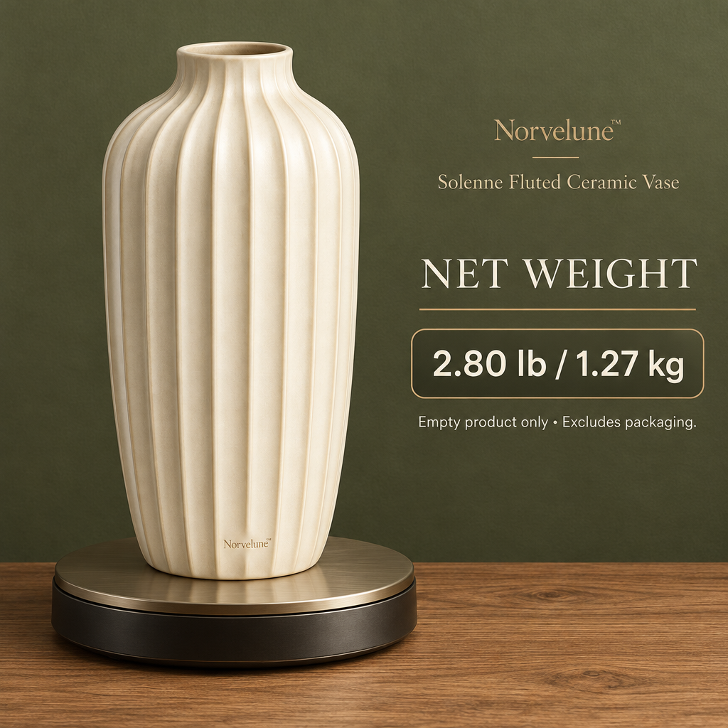 Norvelune Solenne Fluted Ceramic Vase product weight