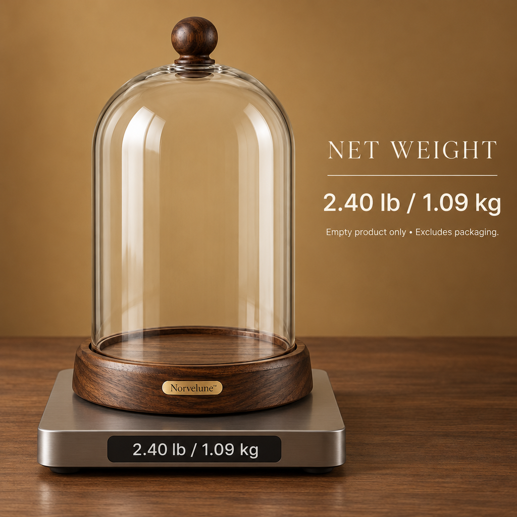Norvelune Verona Wood & Glass Cloche product weight
